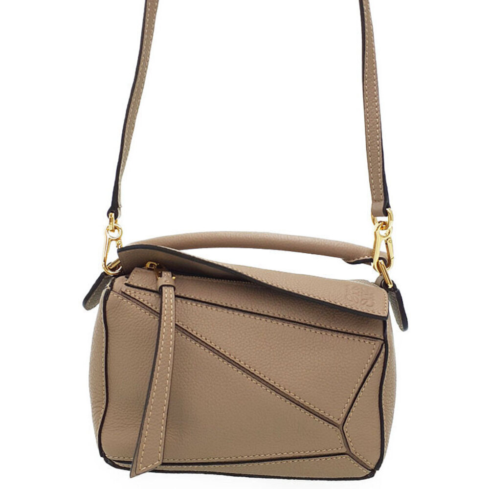 Loewe Puzzle Leather 2way Shoulder Bag Tan